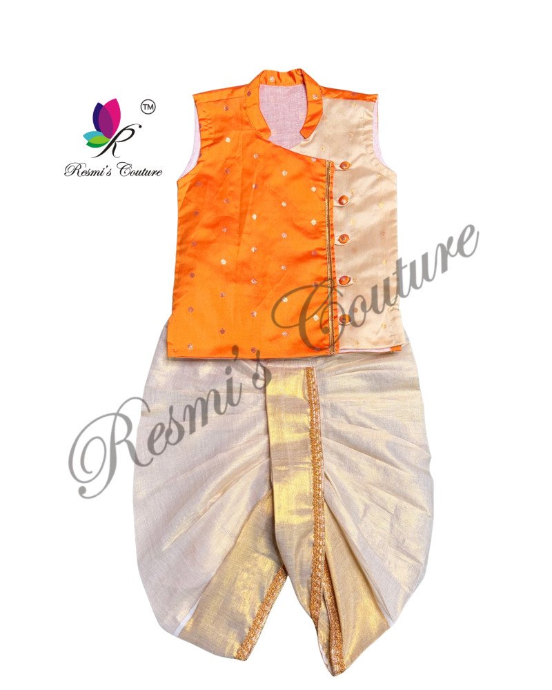 Mango Yellow Taffetta Silk Kurta Dhoti